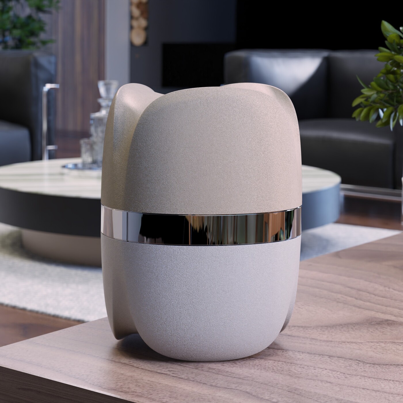 FLOREA METAL - BASE BIANCO - TESTA TORTORA - ANELLO ARGENTO