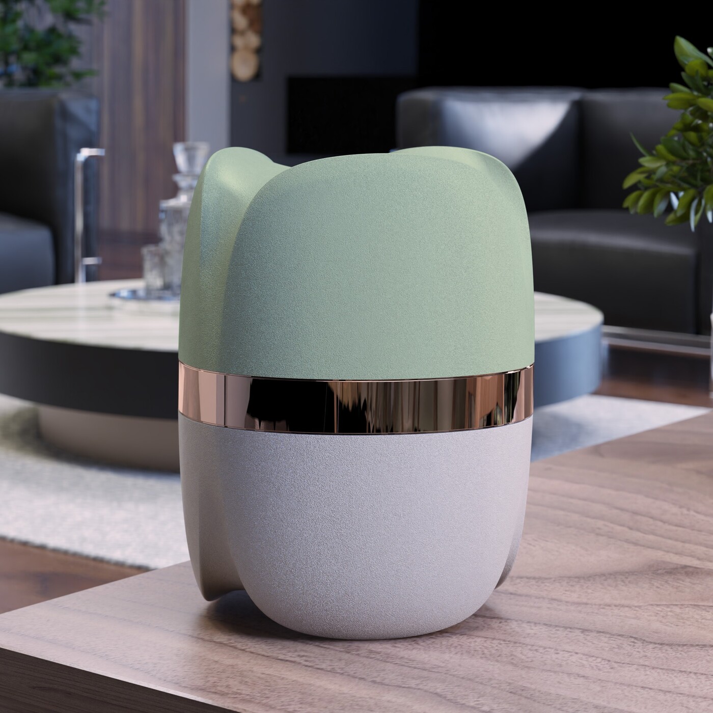 FLOREA METAL - BASE BIANCO - TESTA VERDE - ANELLO ROSE